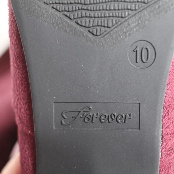 Forever Over The Knee Suede Boots Size 10 NWOB Low Block Heel Round Pointed Toe - Picture 5 of 5